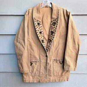 Vintage Denim Blazer Jacket Prestige New York Made in USA Western Size XL